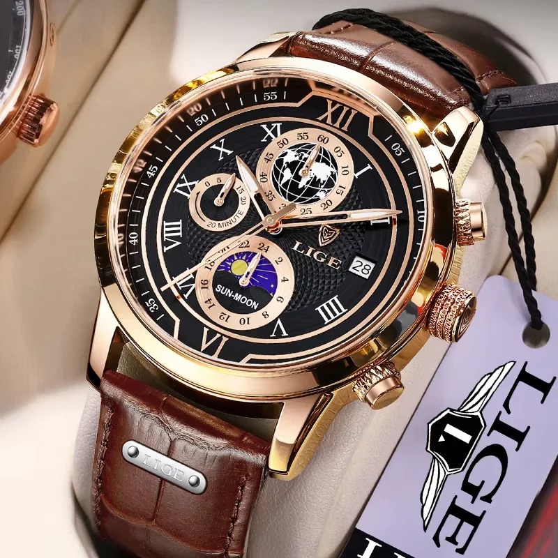 

LIGE Men's Watches Waterproof Sport Military Watch for Men Chronograph Fashion Quartz Wristwatches Calendar Clock Montre Homme