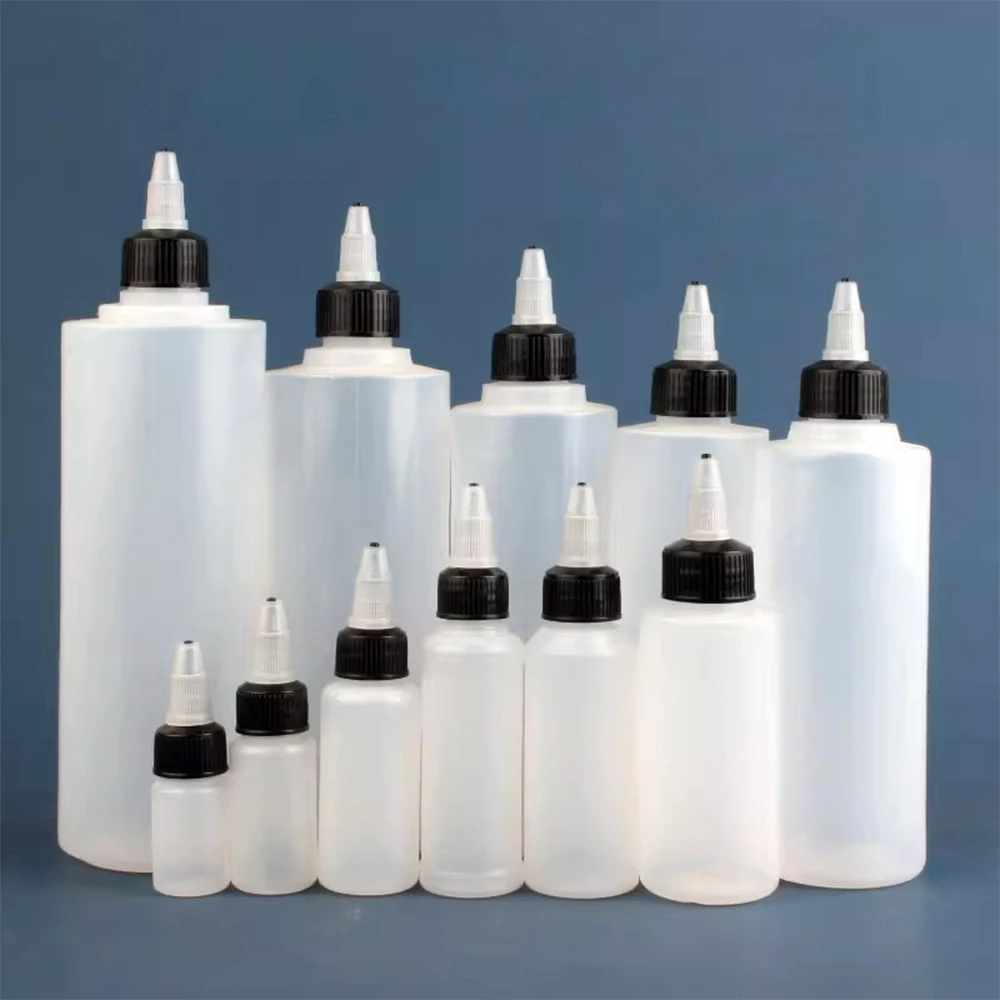 30ml 50ml 100ml 250ml 300ml Extrusion Tip squeeze Bottle Translucent Plastic Bottle Painting Ink Gel Cover Adjustment Bottle