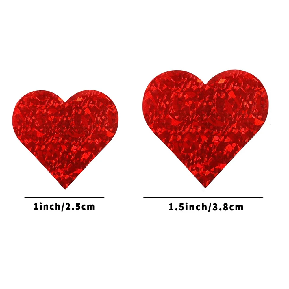 Heart-shaped Laser Stickers 500pcs Holographic Glitter Sealing Label for Valentine's Day Anniversary Gift Wrapping Decor Sticker
