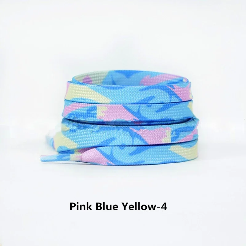 Schillernde blaue Schnürsenkel flache Schnürsenkel für Turnschuhe bunte Farbverlaufs streifen Batik Schnürsenkel Persönlichkeit sseil für Männer Frau – Detail 9