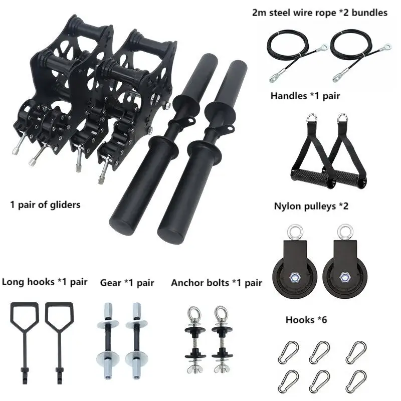 New Upgradeds Equipment Set Gym Smith Accessories Attachment for Lat Pull Down Bench Press Smith Machine Multifunction Glider
