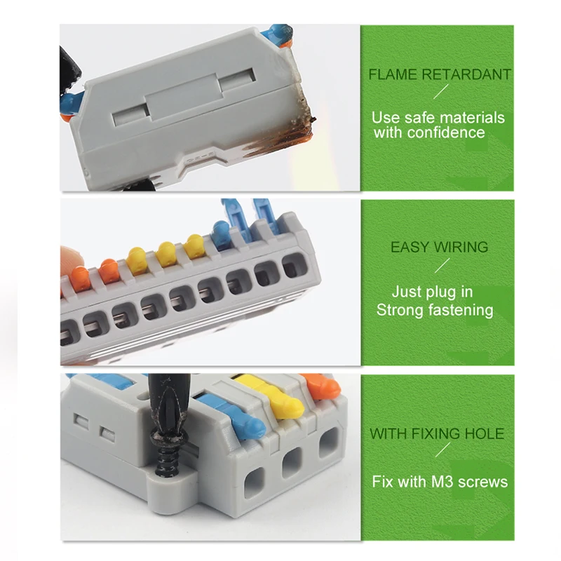 10/15/25PCS Quick Splice Multiple Way Splitter Universal Wiring Cable Connectors Push-in Mini Home Wire Terminal Block SPL 222