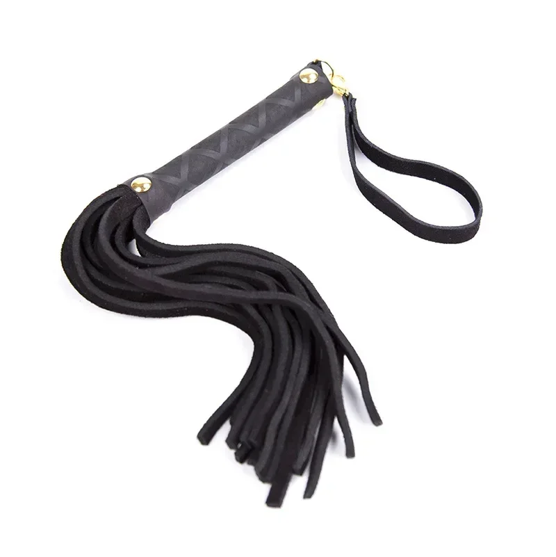Flirtende Peitsche Slap Spanking Exotisches Zubehör mit Quaste Echtes Leder Spiel für Erwachsene Fabrik Direktverkauf Sexy Bondage Flogger