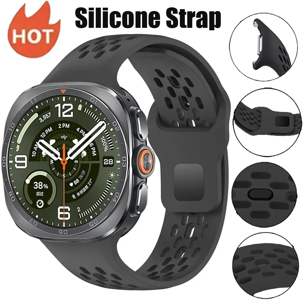 Silicone Strap for Samsung Galaxy Watch Ultra 2-1 47mm Breathable Replacement Wristband for Samsung Watch Ultra 2025 47mm Correa