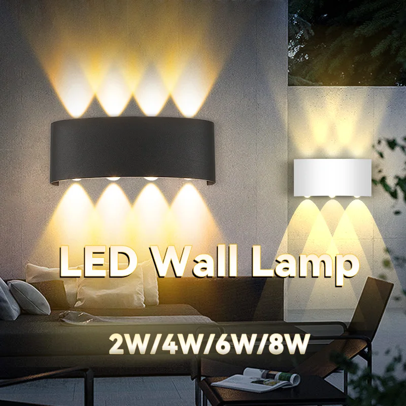 

Водонепроницаемый настенный светильник, уличный теплый свет, водонепроницаемое светящееся освещение вверх и вниз, балкон, двор, украшение для сада, внешние светильники