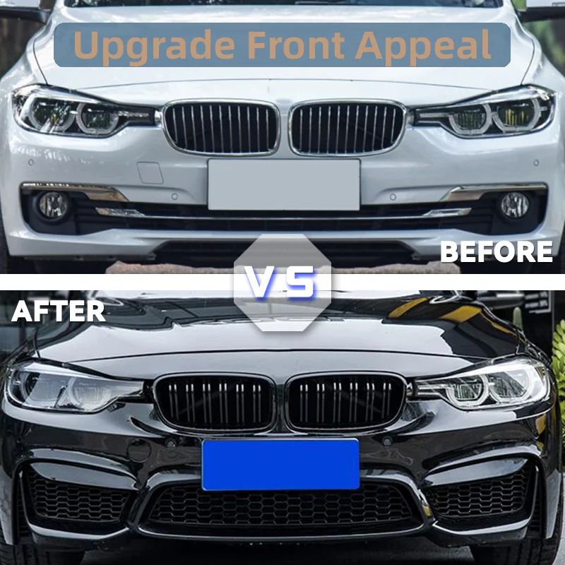 BMW F30 F31 F35 2012-2018 320i 325i 328i용 고품질 ABS 자동차 스타일링 프론트 키드니 그릴 듀얼 슬랫 그릴 자동차 액세서리