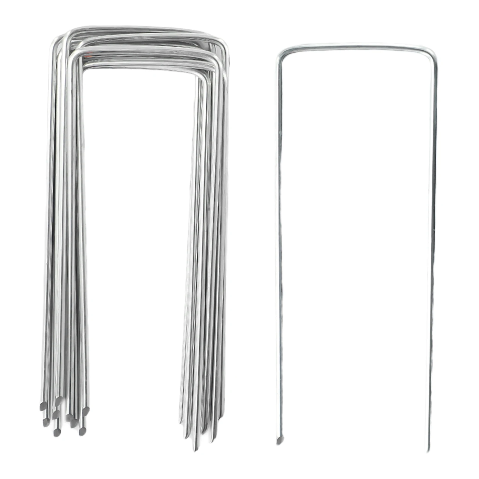 Gazebo Tent Pegs Ground Hooks Silver Tarpaulin U U-shaped Ground Nail 2.5 Mm 20cm Camping Galvanized Steel Nail