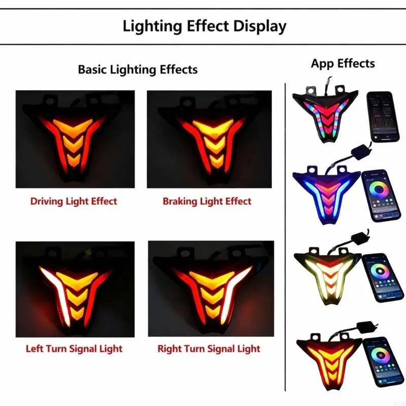 M76E Smoked Lens Motorcycle Tail Lamp for Rear Display Use