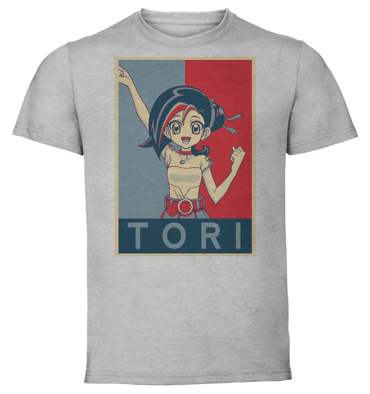 T-Shirt Unisex Grey Propaganda Yu Gi Oh Tori Meadows