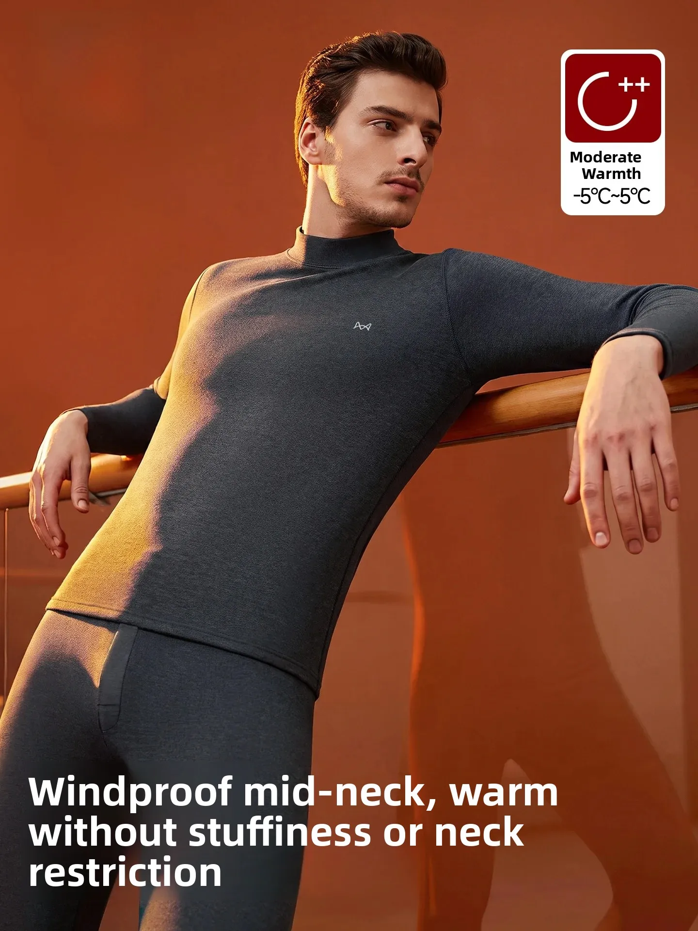 thickened-mid-neck-men's-thermal-underwear-set-warmth-conservation-base-layer-autumn-winter-clothes-home-clothes-polyester-sp