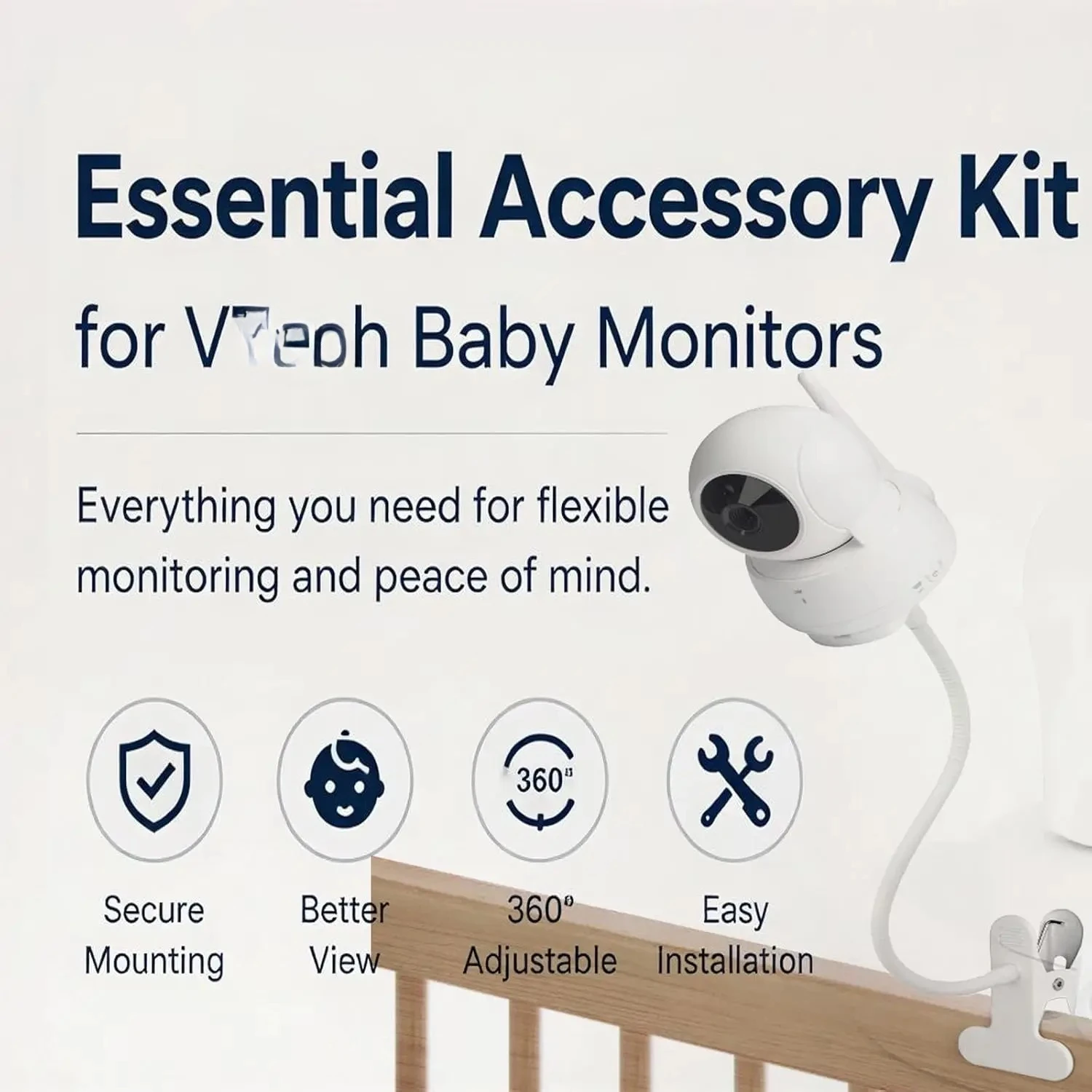 Baby Monitor Mount Holder Compatible with VM924 Baby Monitor, 15.8