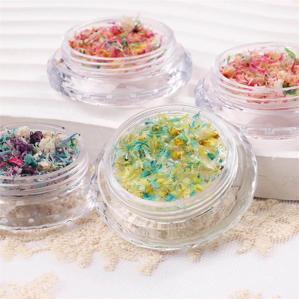 เครื่องประดับกลีบดอกไม้เครื่องมือทำเล็บหลากสีสำหรับตกแต่งเล็บเจลทาเล็บ