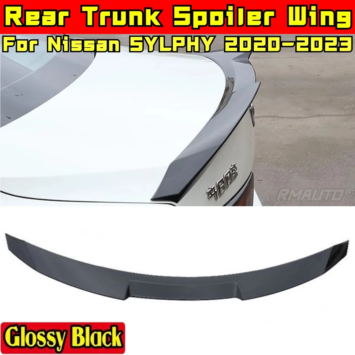 For Nissan SYLPHY 2020-2023 Body Kit For Nissan SYLPHY Car Rear Spoiler Trunk Wing Unpainted Version Style Wing Car Accessories