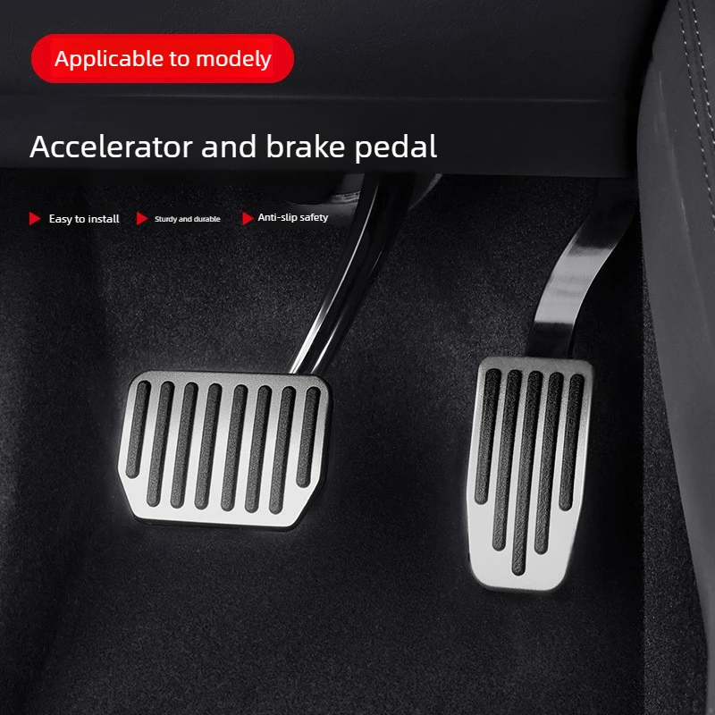 For Model 3 Highland Model Y YL Juniper Model Y /3 Car Brake and Accelerator Pedals Aluminum Alloy Anti Slip Foot Pedal Modify