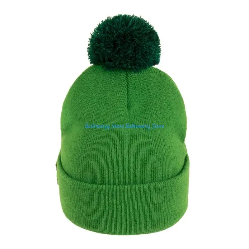 

573B Trendy Stretch Knitted Skull Hat for Women Men Unisex Shamrock Hat Theme Parties and Event Gathering Dressingup Headwear