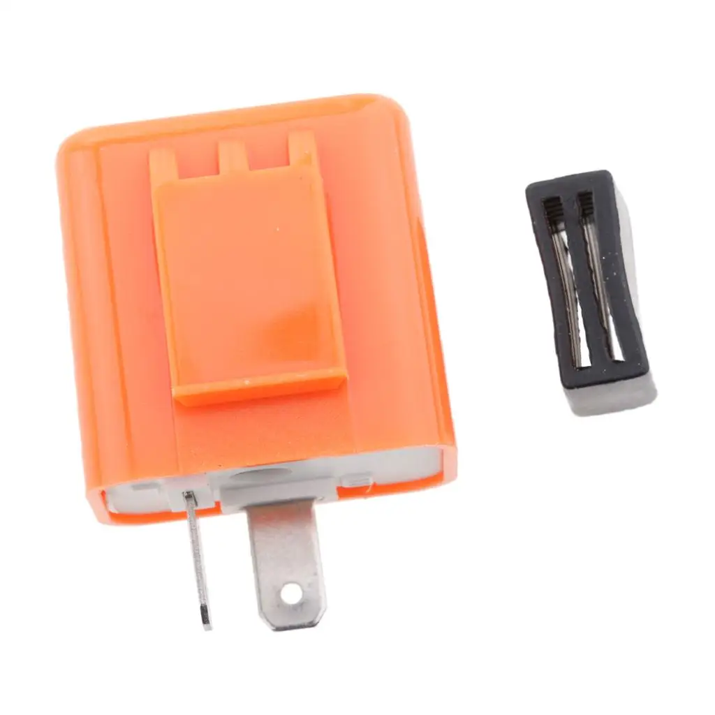 2-Pin 12V Motorcycle LED Flasher Relay Adjustable Indicator Orange