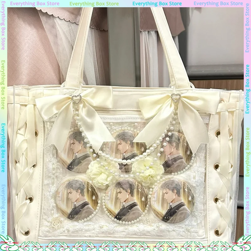 Pearl Bow Itabag DIY Decoration Pearl Luggage Pendant Itabag Exquisite Decorative Chain Lolita Accessories Decoration image 2