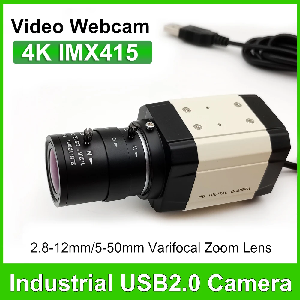 30fps 4K IMX415 USB Camera 2K F5253 Sensor Full HD Usb WebCam OTG UVC Plug and play With No Lens/2.8-12mm/5-50mm Varifocal Zoom