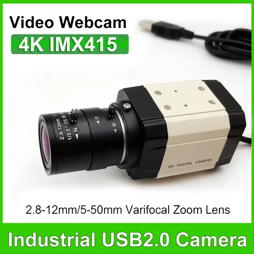 Cámara USB 30fps 4K IMX415 Sensor 2K F5253 Full HD USB WebCam OTG UVC Plug and play sin lente/Zoom Varifocal de 2,8-12mm/5-50mm