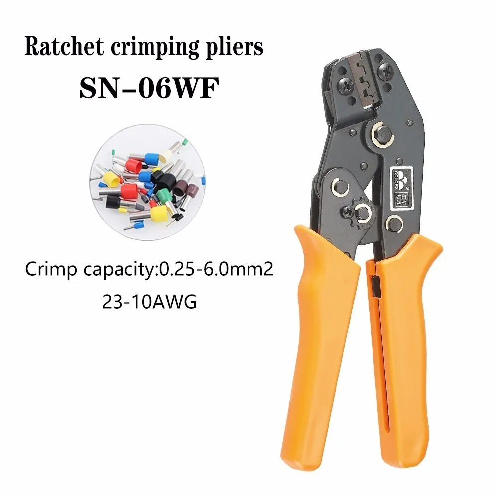 

Sn-06wf 0.25-6.0mm 23-10awg Mini Type Self Adjustable Crimping Hand Pliers Electrical Wire Terminals Crimper Tools