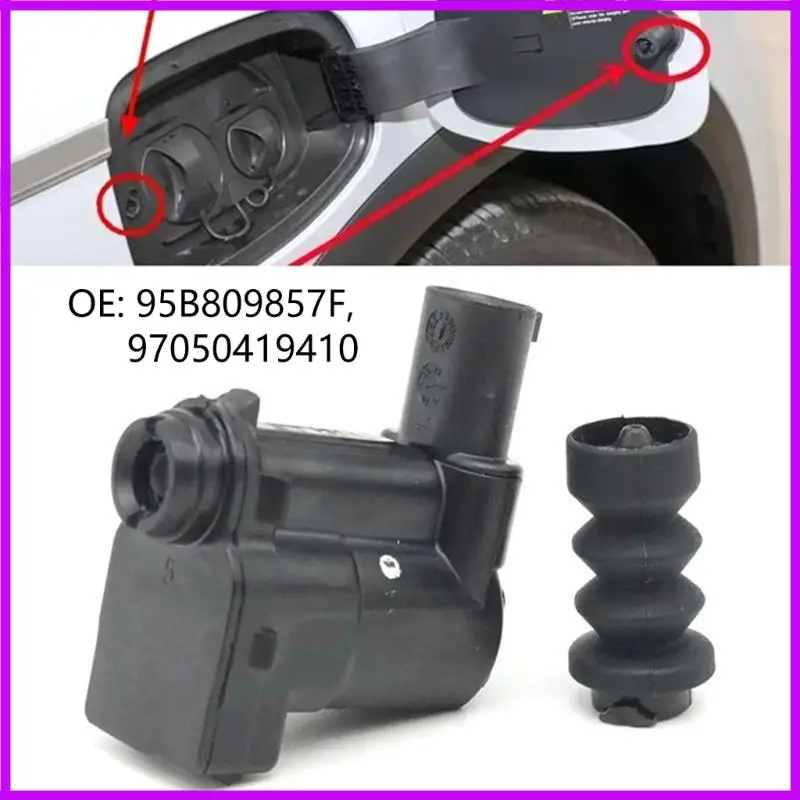 R9CC Black Flap Actuator with Plastic Construction and Integrated Housing Structure, Reference Numbers 95B809857F and