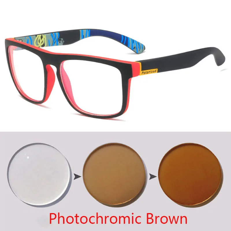 Sport Myopia Glasses Men Photochromic Goggles Glasses Fashion Square Nearsighted Glasses -0.5 -0.75 -1.0 -2.0 To -6.0