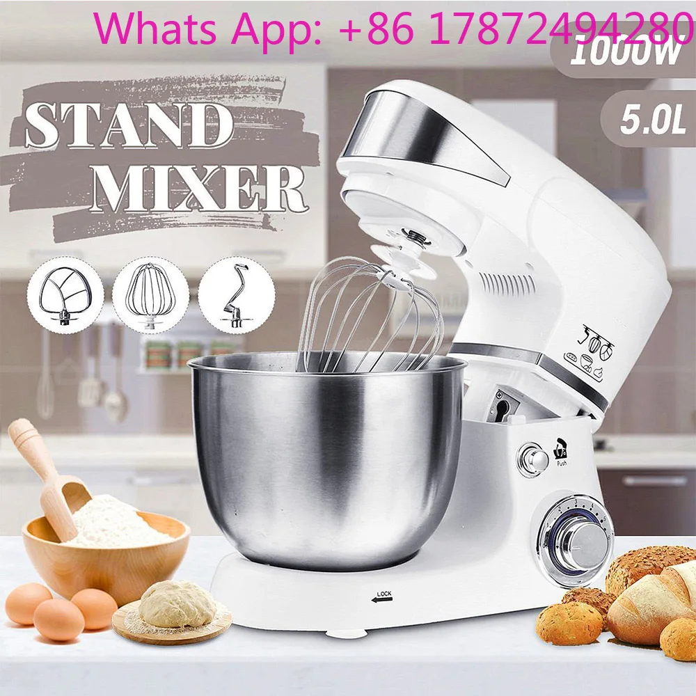 1000W Large Power Stand Mixer Kneading Machine Desktop Stainless Steel Kneading Mixing Machine Electric Food Mixer