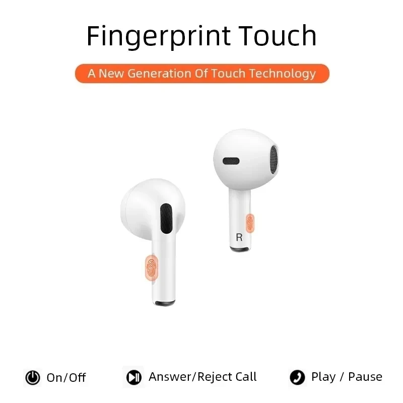 INMAS Pro6 TWS Wireless Bluetooth Earphone Fingerprint Touch Control Earbuds Noise Reduction Headphone  Stereo sound Headset