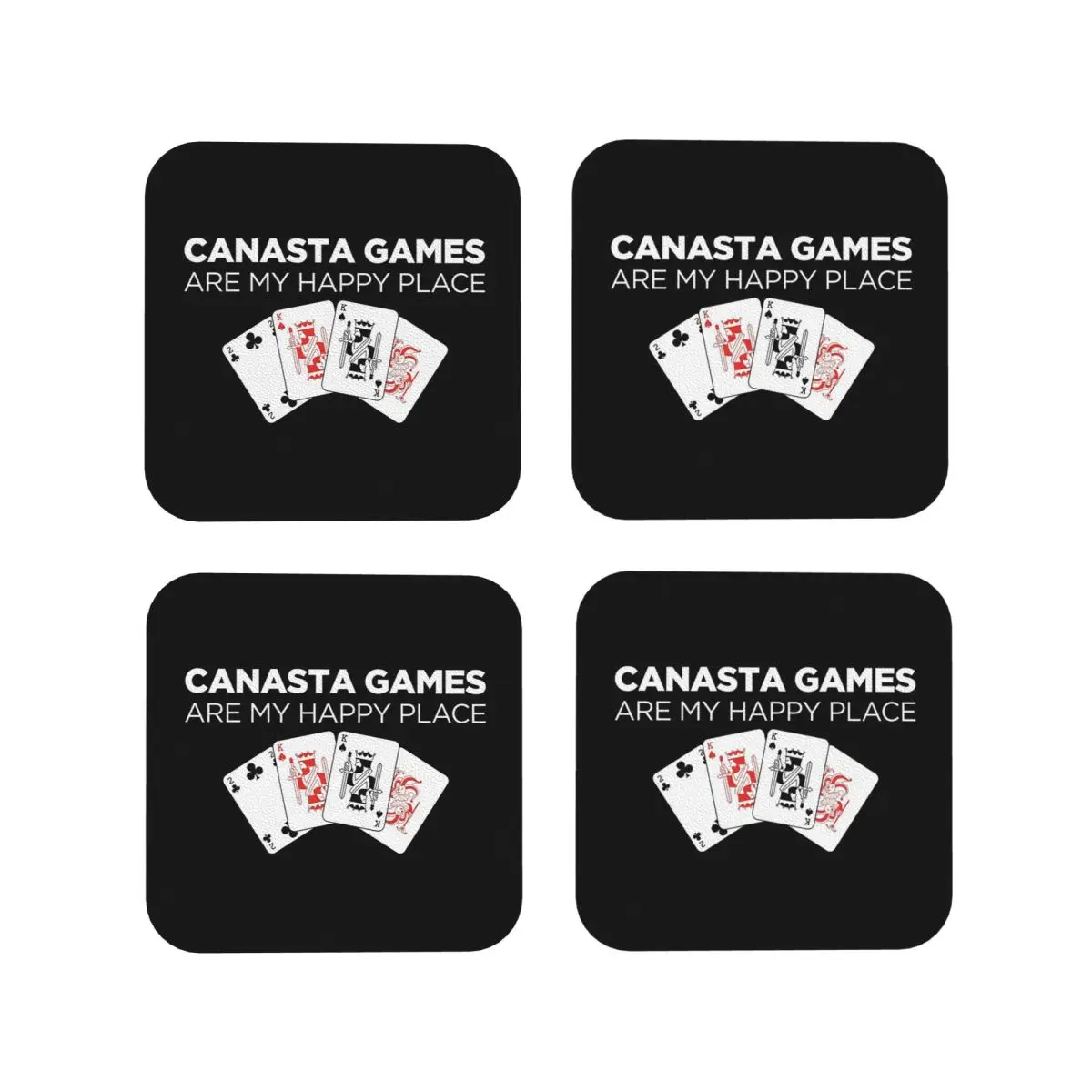 

Happy Place забавная карта для игры в кастаста графические подставки кухонные салфетки изоляционные коврики для чашек кофейные коврики посуда подушечки набор из 4 шт.