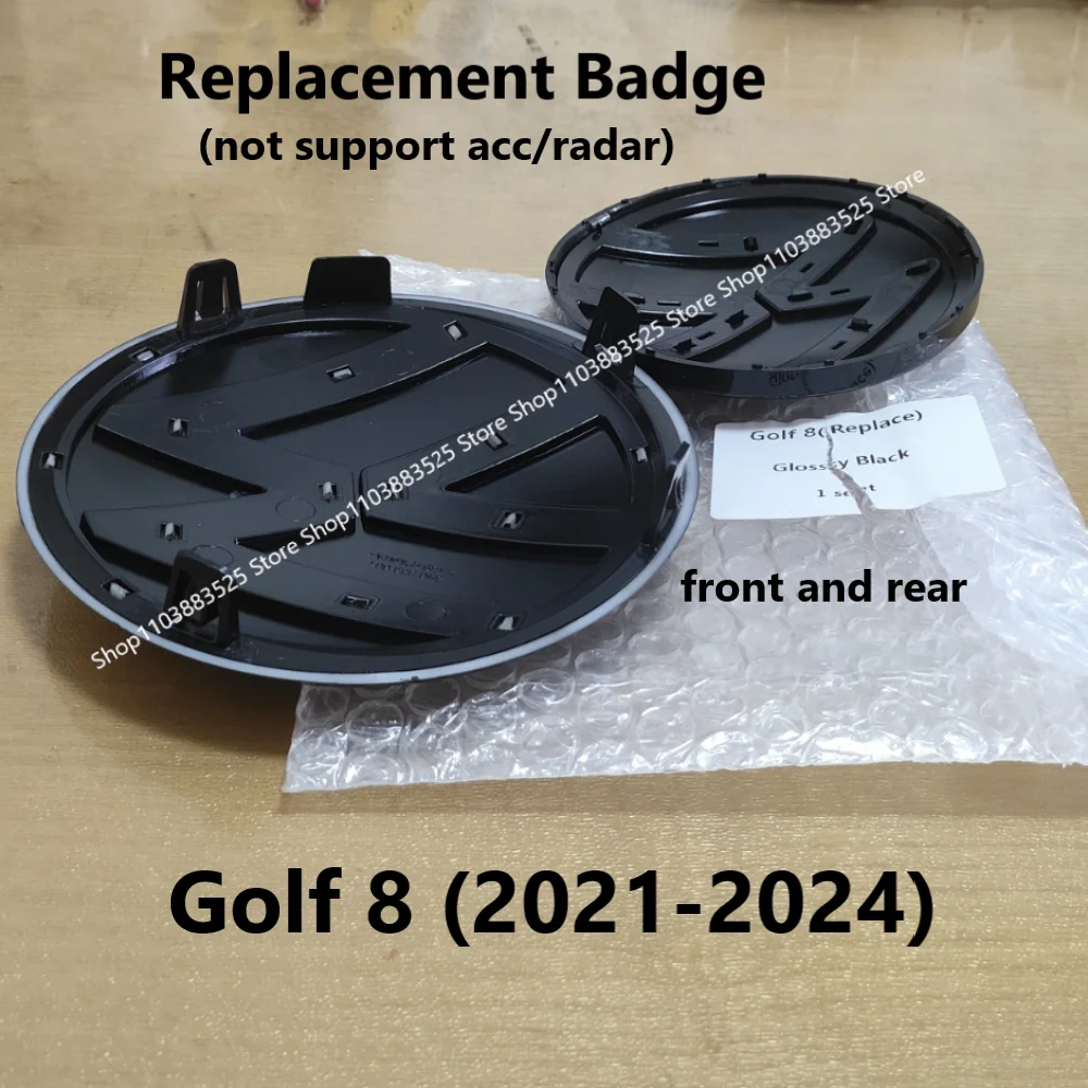 

2pcs no acc Replacement Badge For Golf 8 MK8 2021-2024 Front Bonnet Grille and Rear Trunk Emblem Logo Replacement Badge