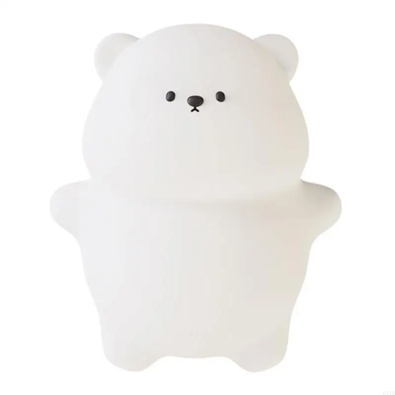 قابلة للشحن الدب سيليكون أضواء الليل التحكم باللمس عكس الضوء LED مصباح السرير نسيج السيليكون للأطفال غرفة الحضانة P9YB
