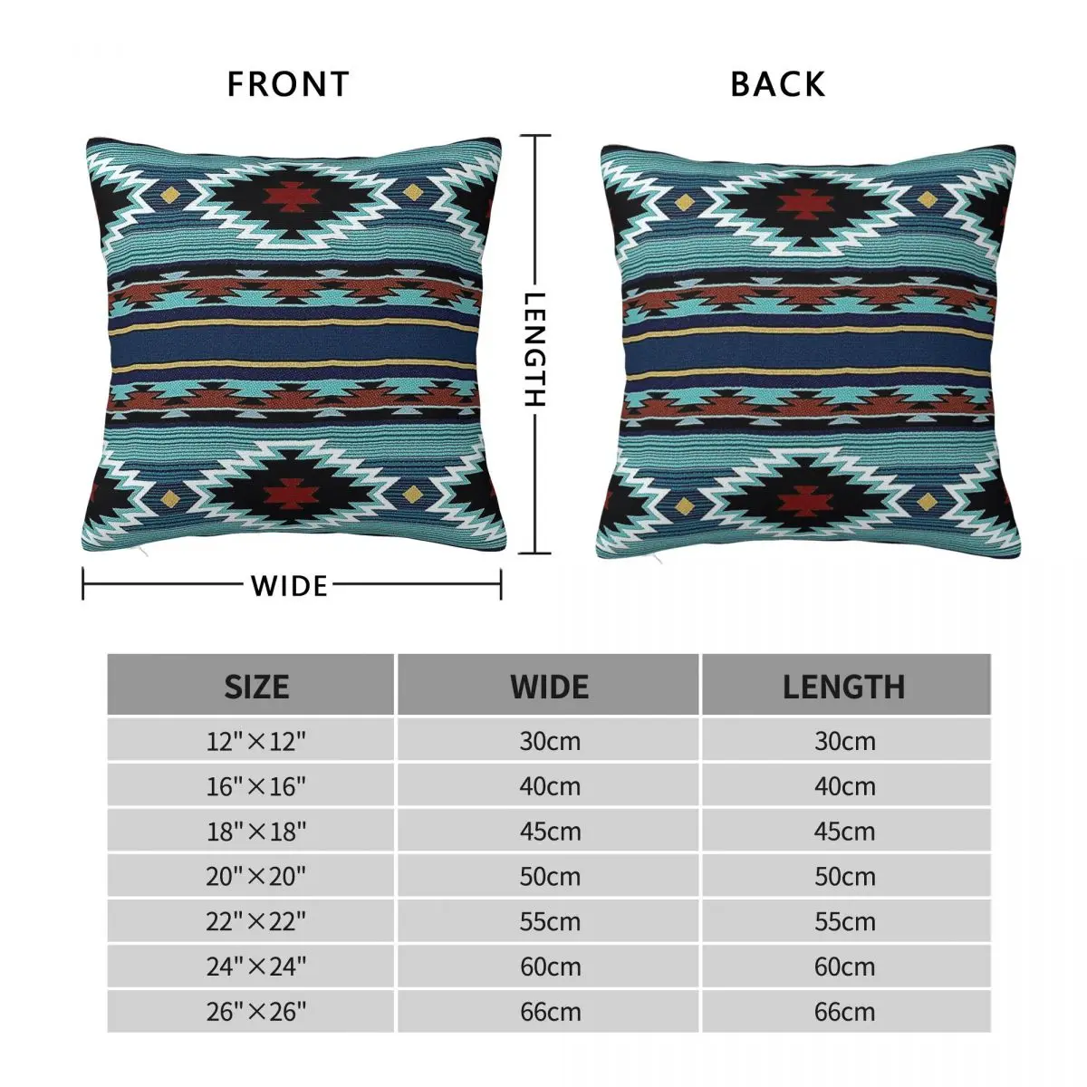 Navajo Native American Indian Square Pillowcase Polyester Linen Velvet Pattern Decor Throw Pillow Case Sofa Seater Cushion Cover