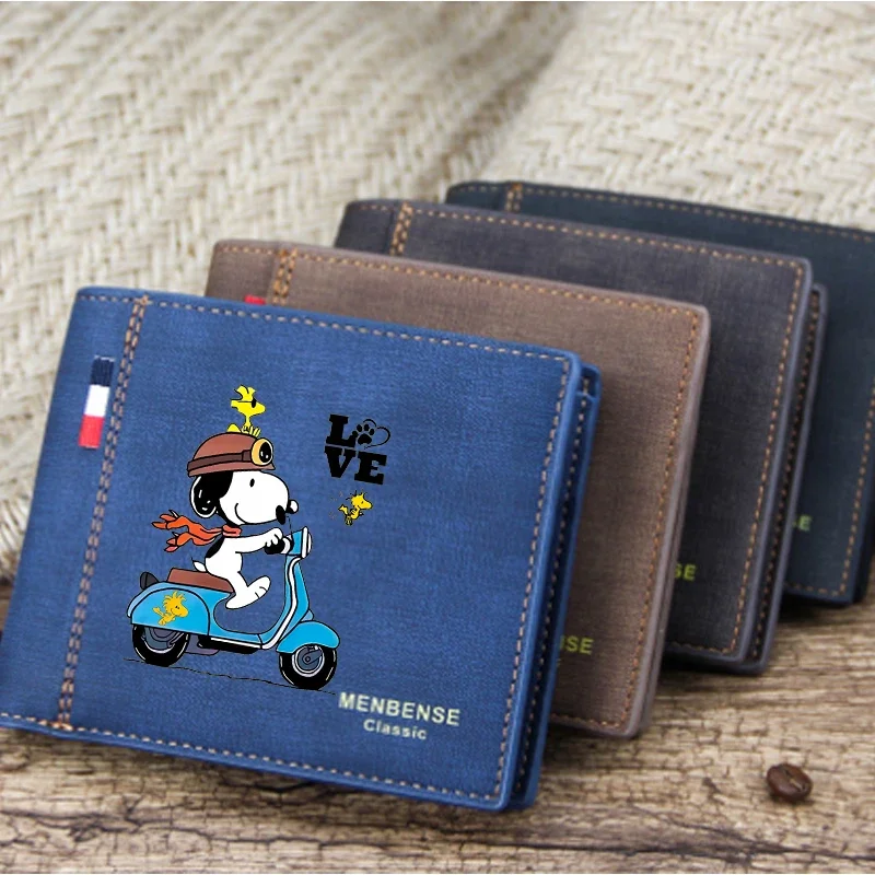 Snoopy Men's Wallet Boy Cute Cartoon Anime Purse Trendy Cool Large Capacity Multi Slot Card Bag Coin Purse Birthday Gift Gift