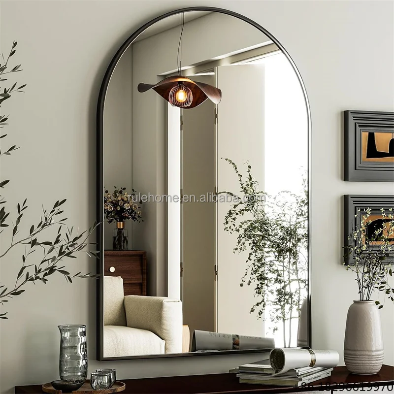 

Modern Arched Wall Mounted Dressing Mirror Large Decorative Vanity Mirror for Home Living Room Bedroom