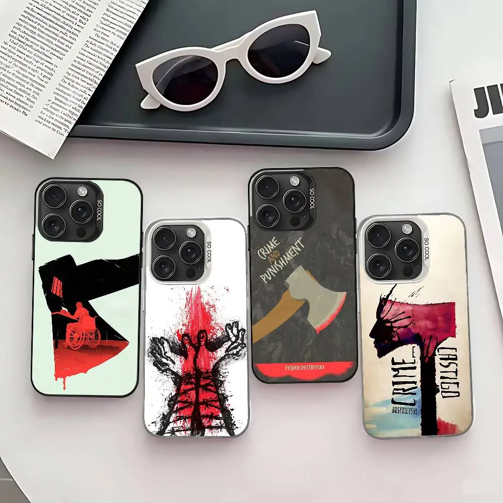 

Crime And Punishment Quotes Phone Case For IPhone 17 16 15 14 13 12 11 Pro Max Plus X XR XS Max Shockproof Bumper Cover