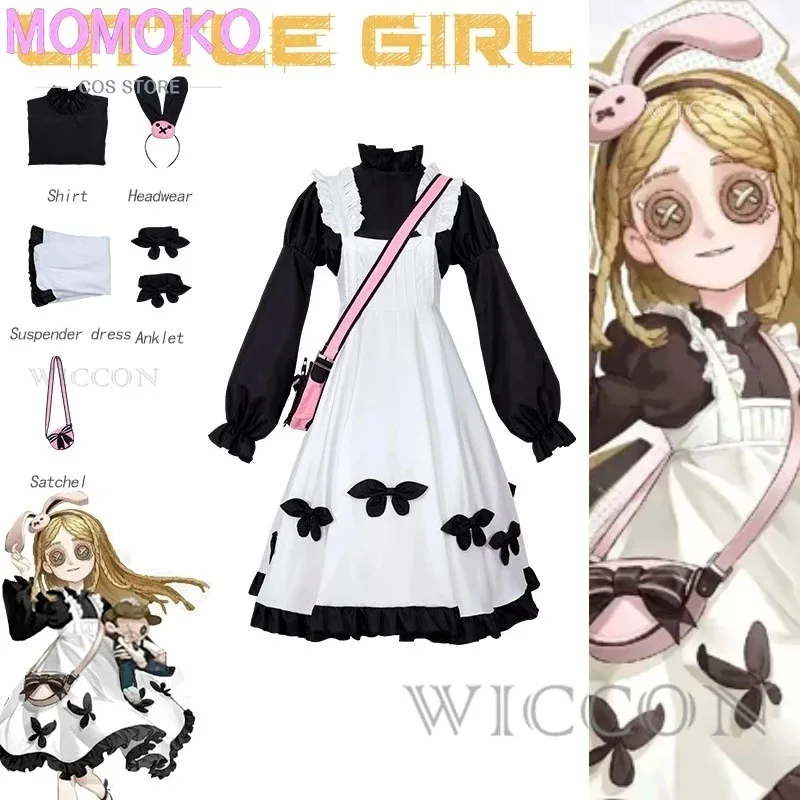 

Identity V Game "Little Girl" One Character Survivor Linkage Black And White Store Uniform With Pink Bag Cosplay Costume All Set