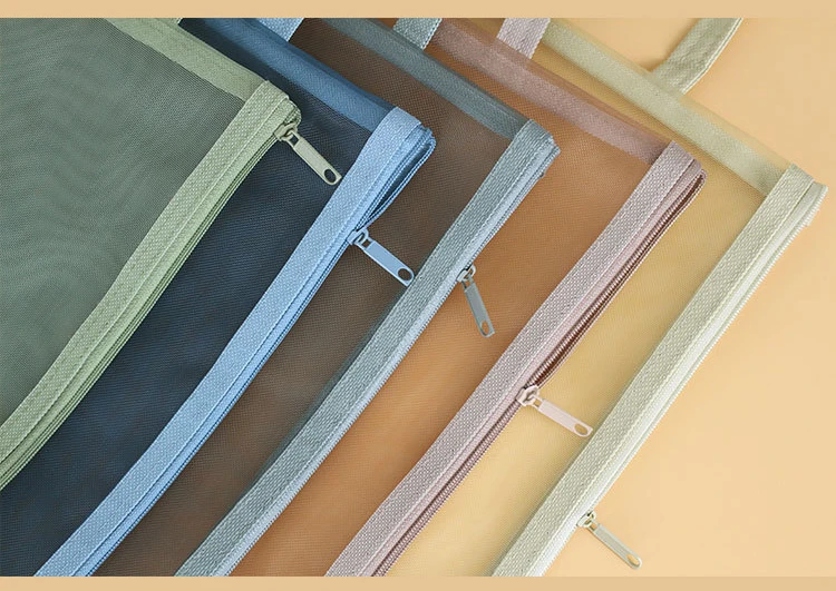 1Pc A4 Transparant Nylon Mesh Rits Document Tas Papier Bestand Map Boek Potlood Pen Tas Office Student Levering