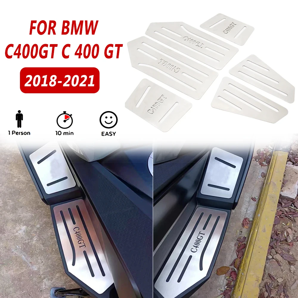 For BMW C400GT C 400 GT 2018 2019 2020 2021 New Motorcycle Footrest Stainless Steel Foot Pegs Pedal Kits Footboard Step