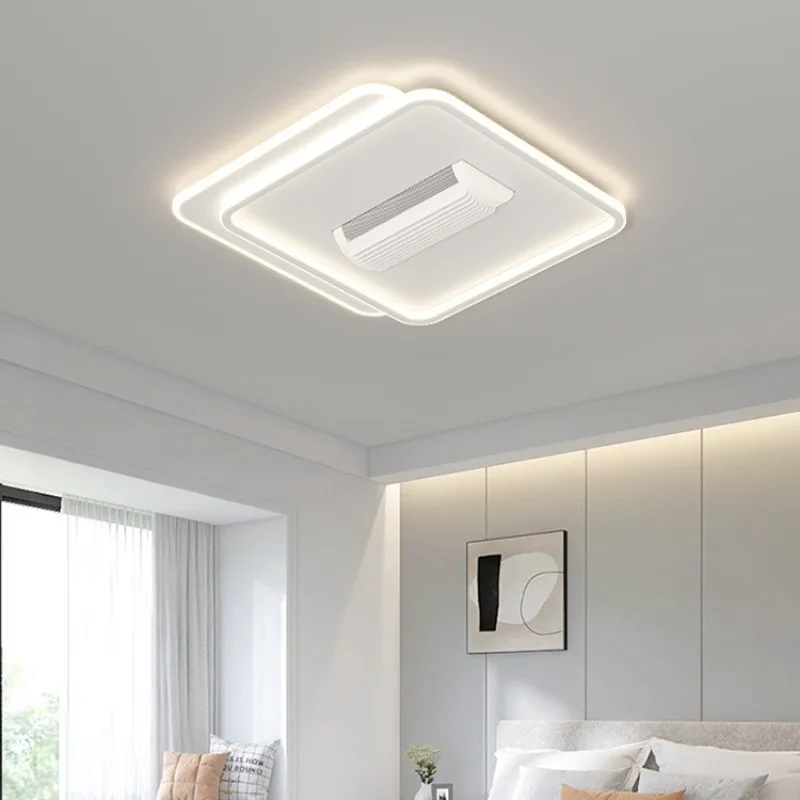 

Leaveless fan light with six levels of adjustment for high wind power, intelligent ceiling mounted invisible bladeless fan light