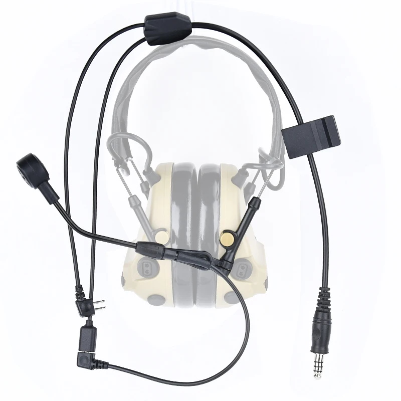 

Тактическая гарнитура C3, беспроводная версия, микрофонный кабель, тактическая связь, наушники для охоты и стрельбы, PTT, аксессуар для разговора