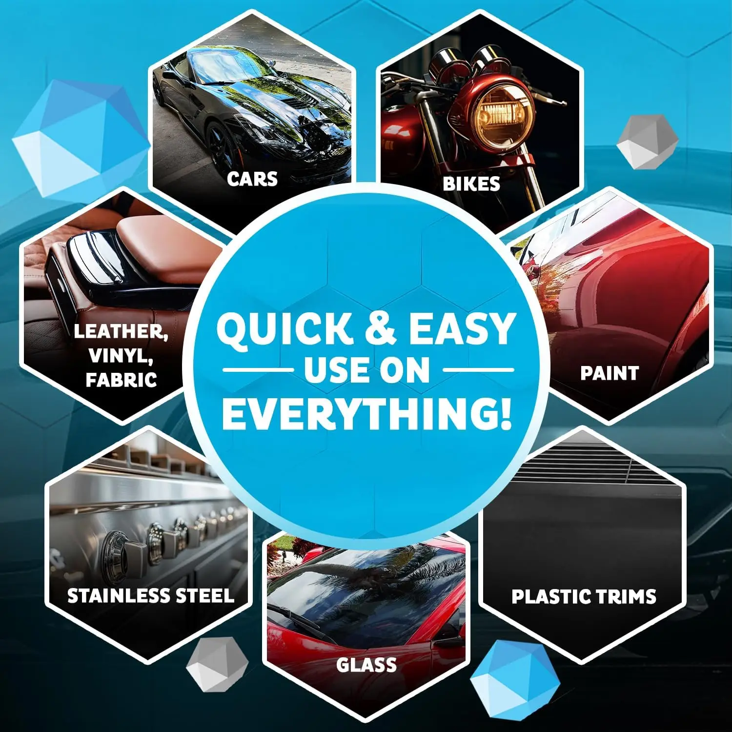 車用スプレー、クイックスプレー＆ワイプ万能水なしディテーラー - 塗装、ガラス、ホイール、プラスチックトリムをきれいにし、輝かせ、保護します