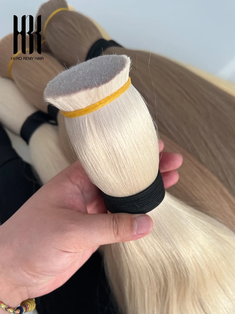 Natuurlijke Haarverlengingen Hero Remy 100% rechte haarbundels ruw haar voor vlechten salon DIY keratine V licht haar