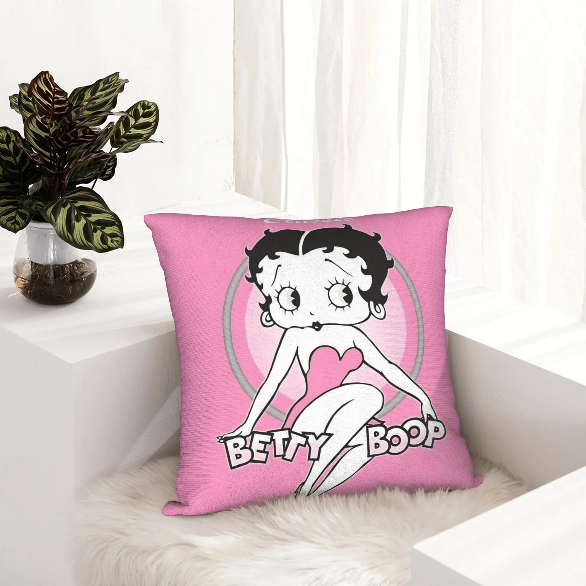 Anime B-Betty BoopS Pillowcase Printed Polyester Cushion Cover Decoration  Pillow Case Cover Seat Drop Shipping 45*45cm