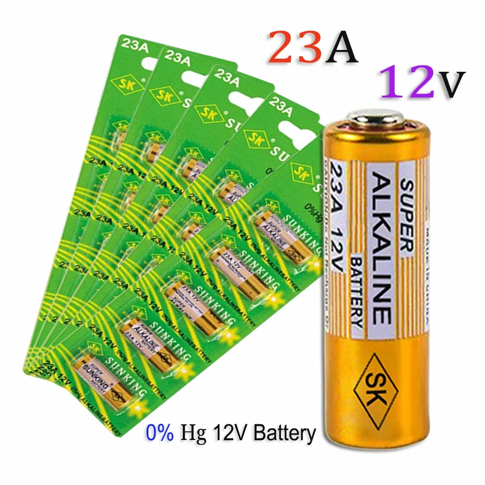 12V 23A  Battery Primary Dry Alkaline Battery L1028 21/23 A23 E23A K23A V23GA GP23A RV08 LRV08 Flashlight Mouse Remote Control