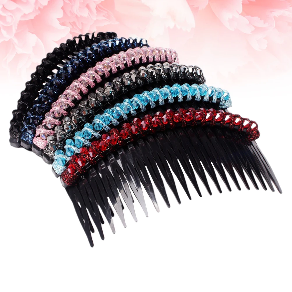 

6 Pcs Crystal Hair Comb Woman Trendy Accessories Wedding Clips Charm Bride Bridesmaid Party Prom Engagement Anniversary Delicate