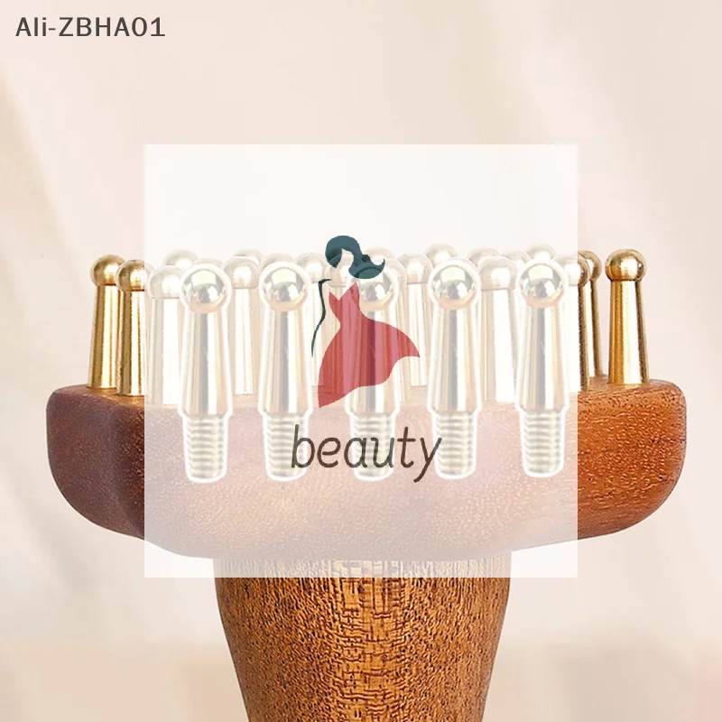 

Массажная щетка с длинной деревянной ручкой для точечного массажа, прочный китайский SPA-инструмент Гуаша, медный массажный гребень Гуаша для головы