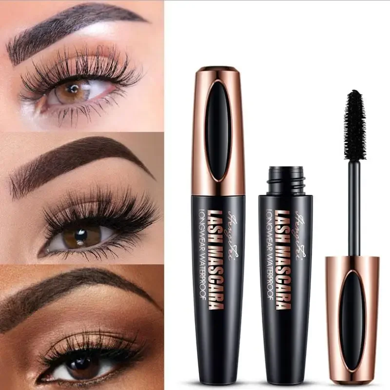 4d Fiber Eyelash Mascara Waterproof Thick Lengthening Mascara Curling Long Black Extension Persistent effect Without Smudging