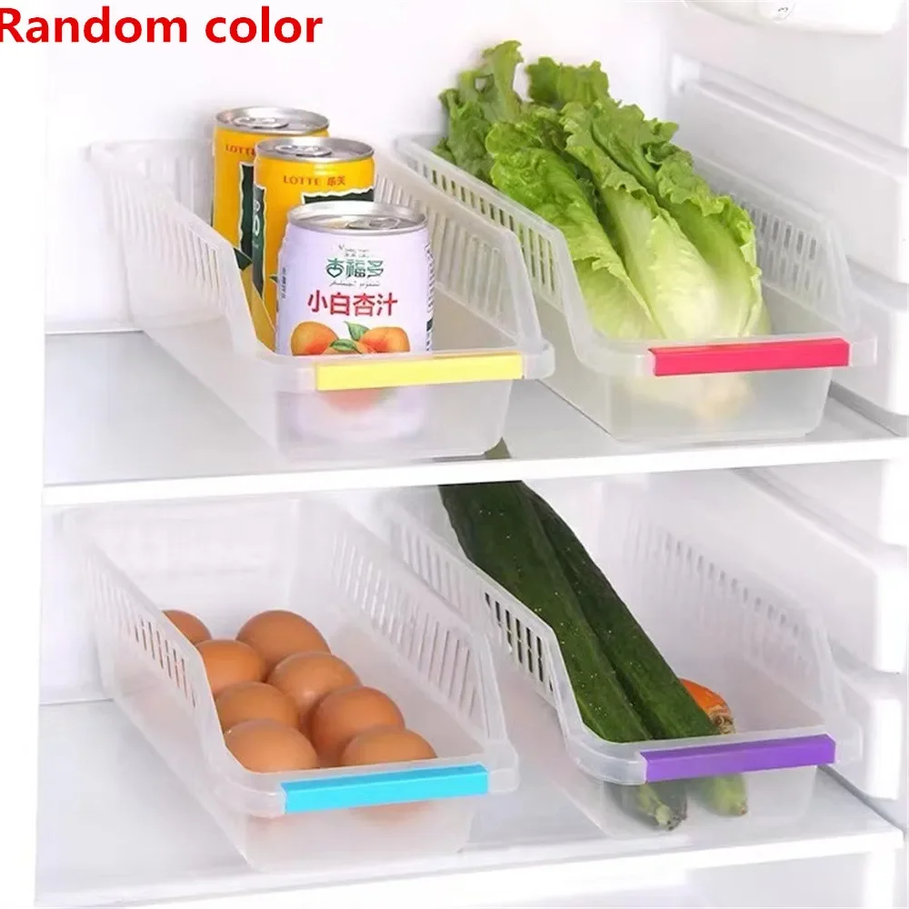 1PC Kitchen Organizer Trays Home Refrigerator Storage Basket Transparent Food Storage Box Practical Chest Shelf Accessories