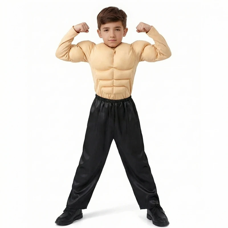 

Детский костюм для борьбы, комбинезон для тяжелой атлетики для мальчиков, подходит для костюмированных вечеринок на Хэллоуин, включает черные штаны