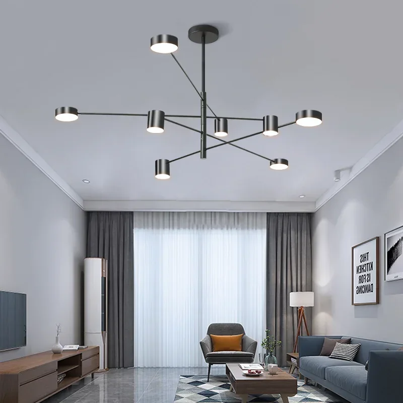 Imagem -03 - Modern Metal Led Teto Lustre Sala de Estar e Quarto Pendant Lamp Home Decor Iluminação de Design Lusters Luminárias